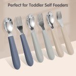 Kids Silverware Set with Silicone Handles - 6 Pack