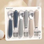 Kids Silverware Set with Silicone Handles - 6 Pack