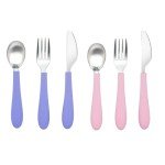 Kids Stainless Steel Utensils Set with Easy-Grip Handles