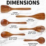 Zulay Kitchen 6-Piece Heat-Resistant Wooden Spoon Set