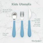 Kids Stainless Steel Utensils Set with Easy-Grip Handles