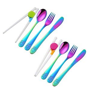 Rainbow Stainless Steel Kids Flatware Set of 2