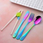 Rainbow Stainless Steel Kids Flatware Set of 2