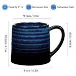 Otevymu 18 Oz Starry Blue Ceramic Mug