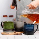 Otevymu 18 Oz Starry Blue Ceramic Mug