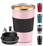 Insulated Travel Coffee Mug - 12oz Stainless Steel