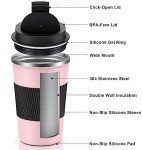 Insulated Travel Coffee Mug - 12oz Stainless Steel