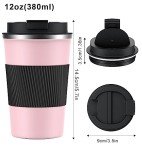 Insulated Travel Coffee Mug - 12oz Stainless Steel