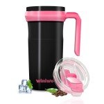 20 oz Insulated Travel Coffee Tumbler with Handle