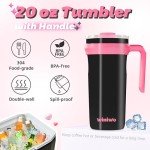 20 oz Insulated Travel Coffee Tumbler with Handle