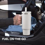 40 oz Insulated Tumbler with Handle & Straw