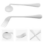 Angled Fork and Spoon Set for Easy Eating