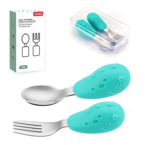 Dinosaur Baby Fork and Spoon Set with Case