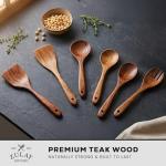 Zulay Kitchen 6-Piece Heat-Resistant Wooden Spoon Set