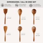 Zulay Kitchen 6-Piece Heat-Resistant Wooden Spoon Set