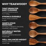 Zulay Kitchen 6-Piece Heat-Resistant Wooden Spoon Set