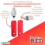Adaptive Red Dinnerware Set for Seniors and Caregivers