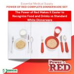 Adaptive Red Dinnerware Set for Seniors and Caregivers