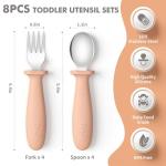 DRKIO 8-Piece Kids Stainless Steel Utensils Set