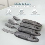 BUNMO Adaptive Utensils for Easy Eating - 4 Piece Set