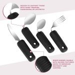 Easy-Grip Adaptive Utensils for Seniors - 4 Piece Set