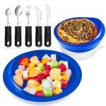 Adaptive Dinnerware Set with Suction Base & Utensils