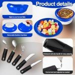 Adaptive Dinnerware Set with Suction Base & Utensils