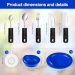 Adaptive Dinnerware Set with Suction Base & Utensils