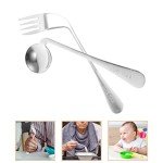 Angled Fork and Spoon Set for Easy Eating
