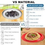 Stainless Steel Spill-Proof Scoop Plate Set for Seniors