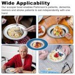 Stainless Steel Spill-Proof Scoop Plate Set for Seniors