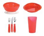Adaptive Red Dinnerware Set for Seniors and Caregivers