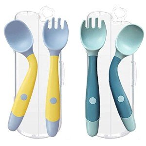 Toddler Self-Feeding Utensil Set with Travel Case