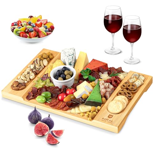 Bamboo Charcuterie Board & Serving Tray Set