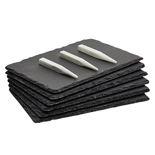 Mini Slate Cheese Boards Set – 6 Individual Plates