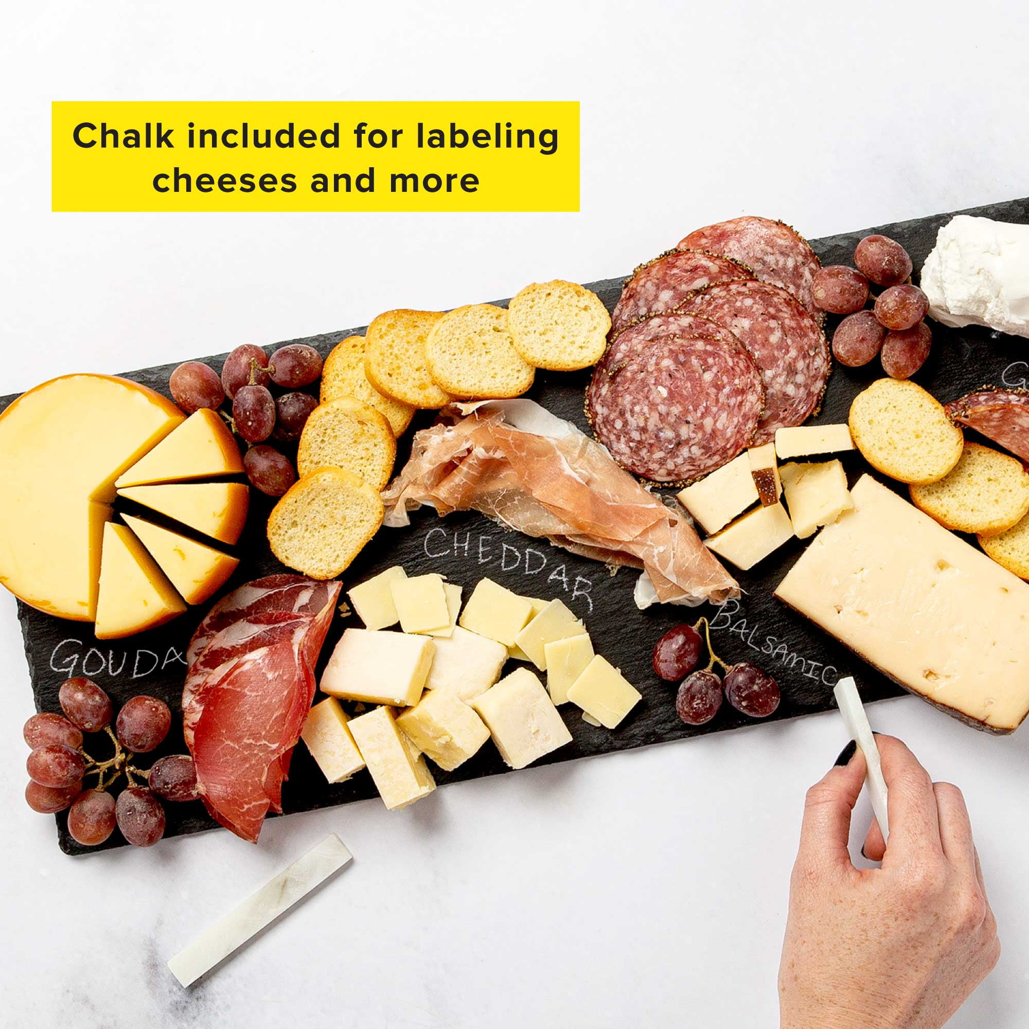 Natural Slate Cheese and Charcuterie Board, 18"x7
