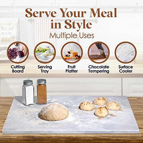 Large Marble Cutting Board for Pastries and Cheese