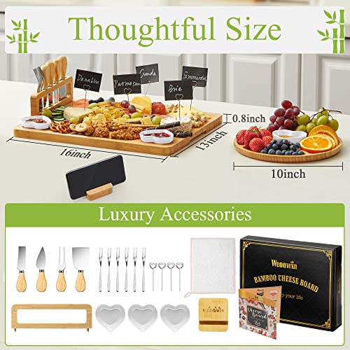 Bamboo Charcuterie Board and Knife Set