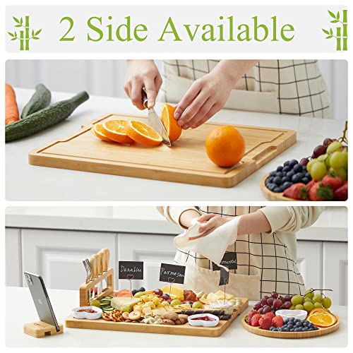 Bamboo Charcuterie Board and Knife Set