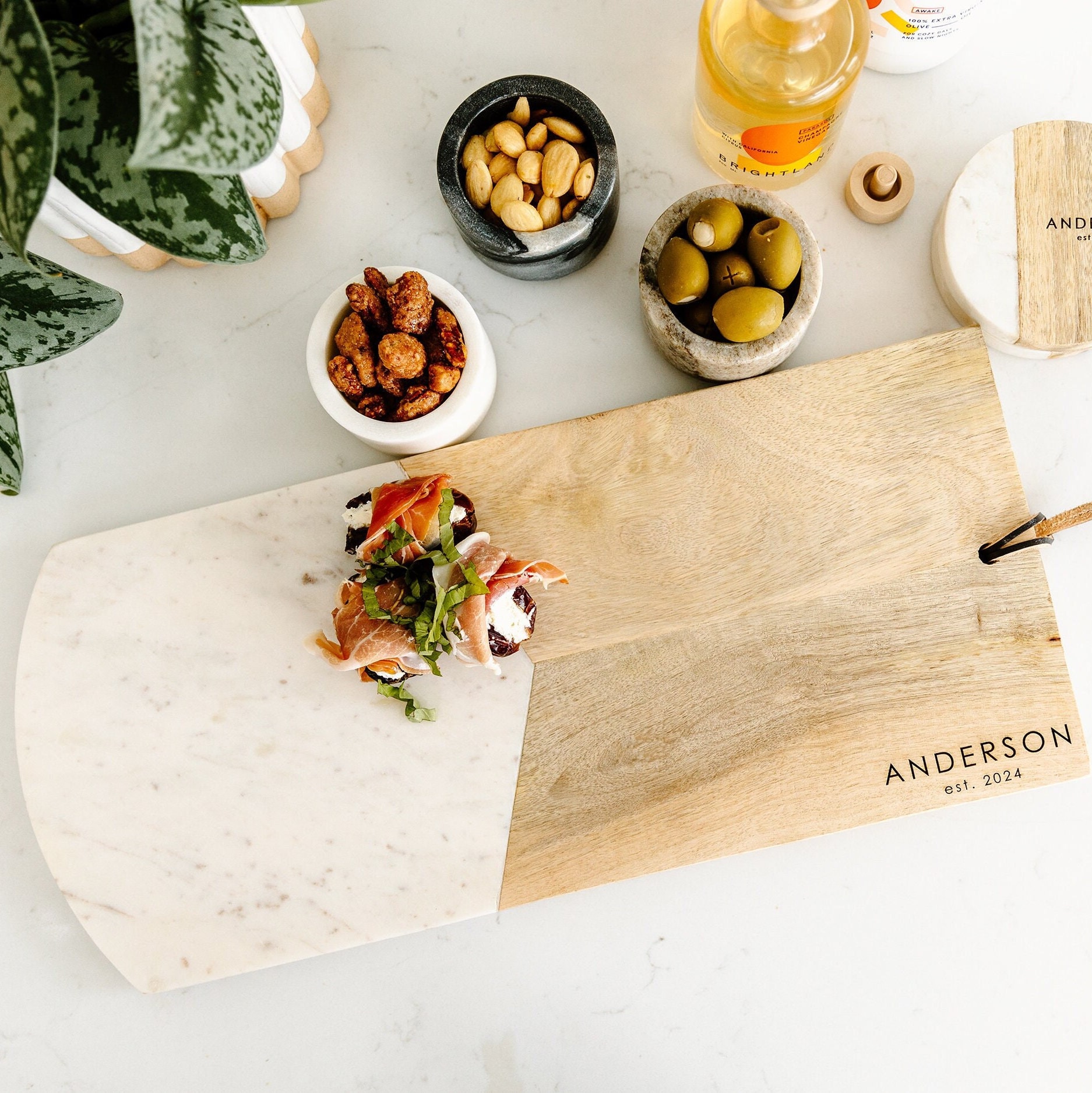Personalized Marble Charcuterie Board for Special Occasions