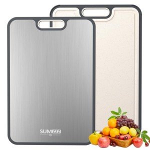 Double-Sided Titanium Cutting Board - 16" x 11