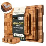 3 Pack Bamboo Cutting Board Set with Juice Groove