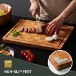 3 Pack Bamboo Cutting Board Set with Juice Groove