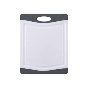 Farberware 8x10-Inch Nonslip Cutting Board - Gray White