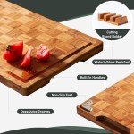 3 Pack Bamboo Cutting Board Set with Juice Groove