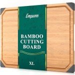 XL Bamboo Cutting Board with Non-Slip Rubber Feet