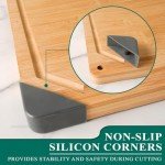 XL Bamboo Cutting Board with Non-Slip Rubber Feet