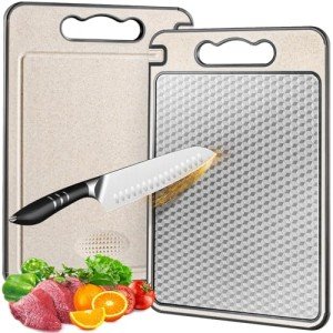 Large Non-Slip Stainless Steel Cutting Board