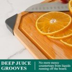 XL Bamboo Cutting Board with Non-Slip Rubber Feet