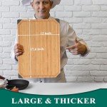 XL Bamboo Cutting Board with Non-Slip Rubber Feet